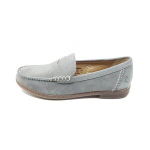 Hush Puppies Suede Penny Loafers Gray Womens Size 6.5 Wide EU 37.5